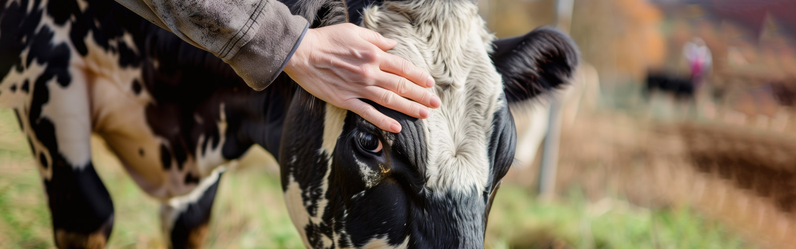 Hand on cow